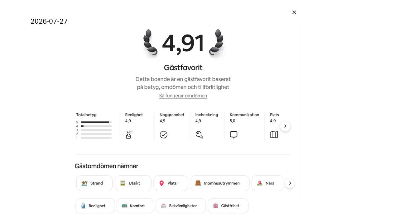Enligt AIRBNB 2027-07-27